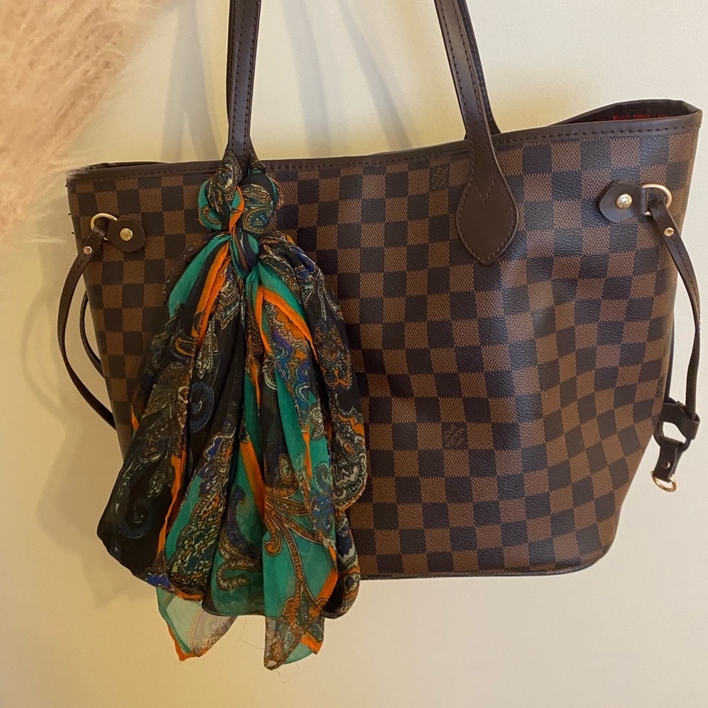 Designer Inspired checkered tote